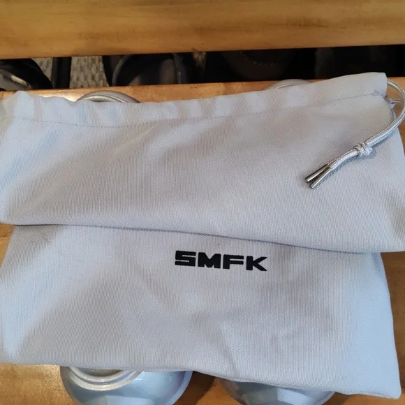 SFMK Compass Wave Hi-heel(Platform) Bumper Sandals Size 37 Silver With Dust Bag - Picture 12 of 12